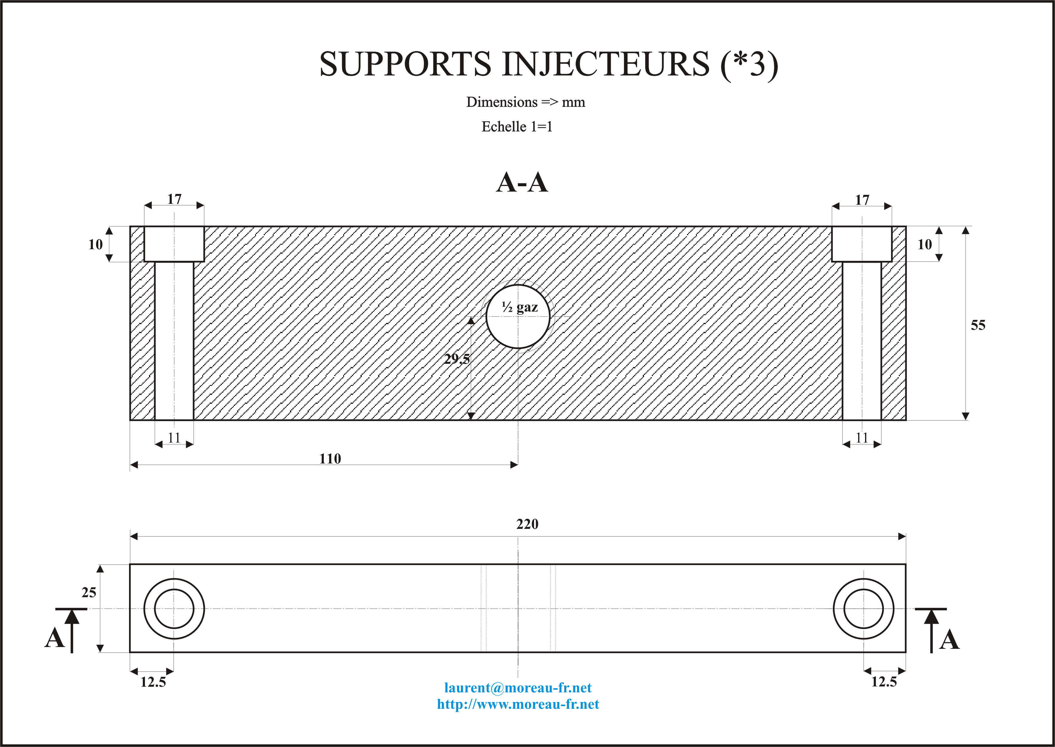 Dessins des supports injecteurs