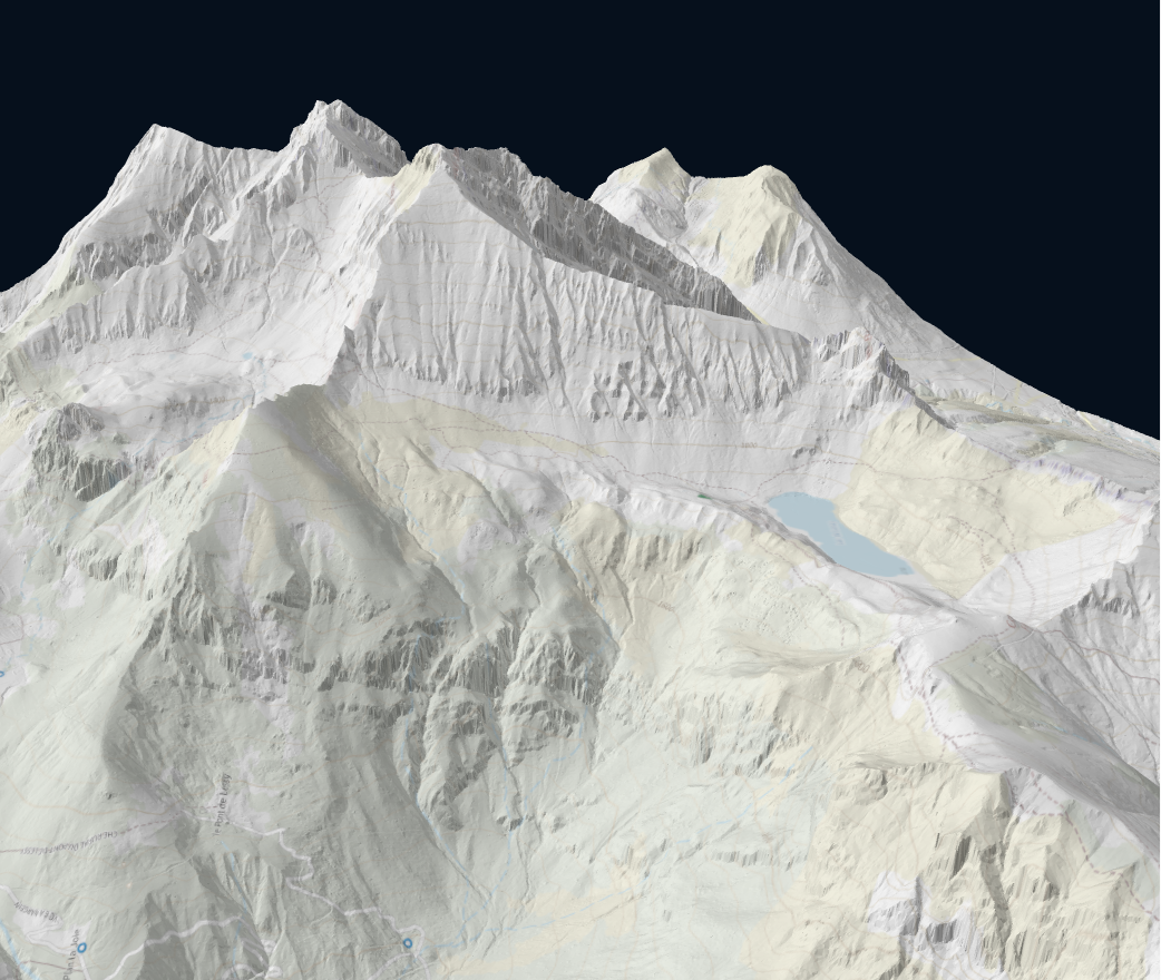 Modèle 3D du Massif des Bornes — LiDAR HD IGN · Three.js