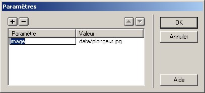 Param&egrave;trage du script